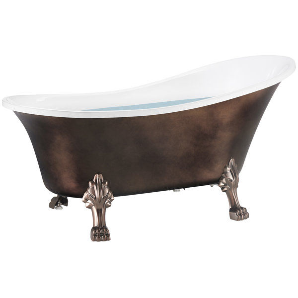 AKDY Freestanding Bathtub 60 Inch Matt Antique Brass Acrylic Bathtub